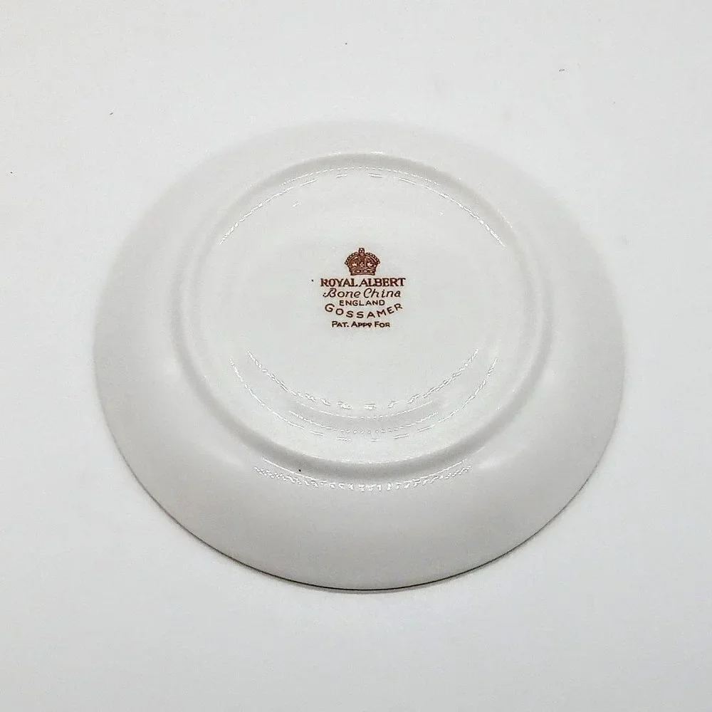 Royal Albert Gossamer Butterscotch Gold Bone China Flat Demitasse Cup Saucer